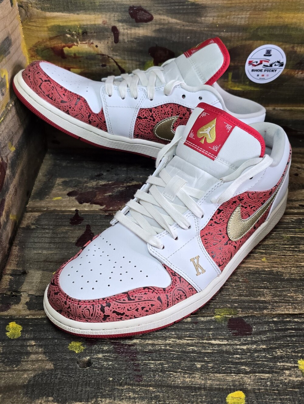 Nike Air Jordan 1 Low SE Spades DJ5185-100 Men's Size 10.5 Used